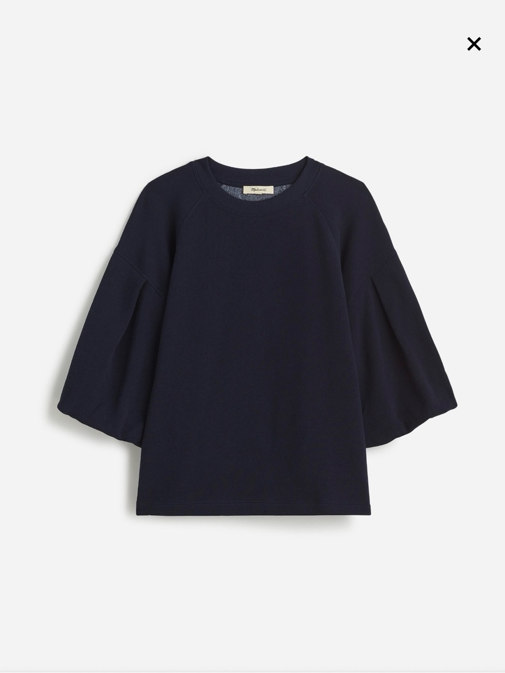 Madewell Puff Sleeve Sweatshirt Tee in Navy Size XL